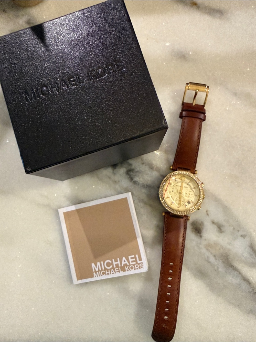 Michael Kors Parker Chronograph Watch Working Like New in box